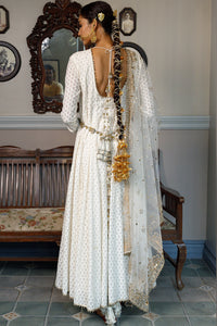 Nusrat Off White Embroidered Anarkali Set