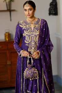 Zinat Purple High Low Anarkali And Churidar Set