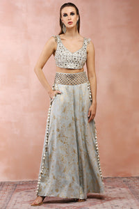 Powder Blue Choli With Palazzo