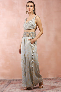 Powder Blue Choli With Palazzo