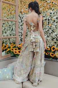 Off White Applique Embroidered Choli With Sharara