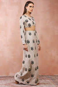 Gold Choli And Skirt With Zardosi Work