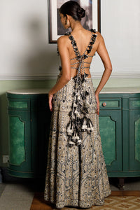 Off White Tie-Up Choli And Sharara