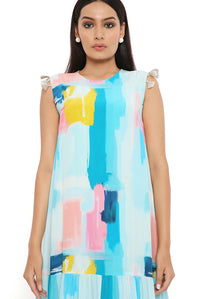 Painterly Print Layered Dress