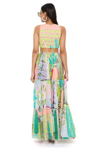Emma Tropical Print Cut Out Dress