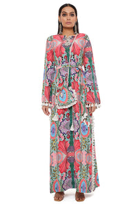 Red Enchanted Print Beyza Kaftan