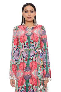 Red Enchanted Print Beyza Kaftan