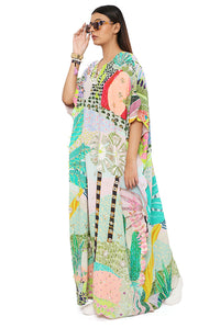 Frida Tropical Print Kaftan