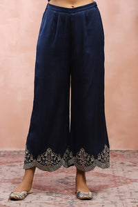 Navy Bagh Embroidered Kurta With Pant And Dupatta