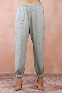 Powder Blue High Low Kurta With Jogger Pant