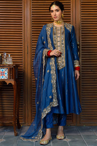 Ruksaan Navy Embroidered Kurta Set