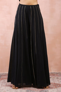 Black Bagh Embroidered Kurta With Sharara And Dupatta