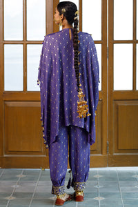 Razia Purple Embroidered Kaftan And Salwar