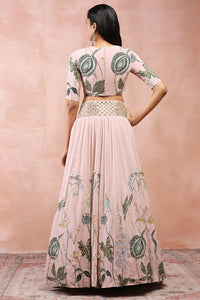 Rose Pink Niloufar Print Choli With Lehenga And Dupatta