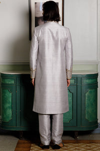 Grey Embroidered Sherwani With Pant