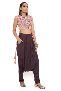 Grey Georgette Low Crotch Pant Set