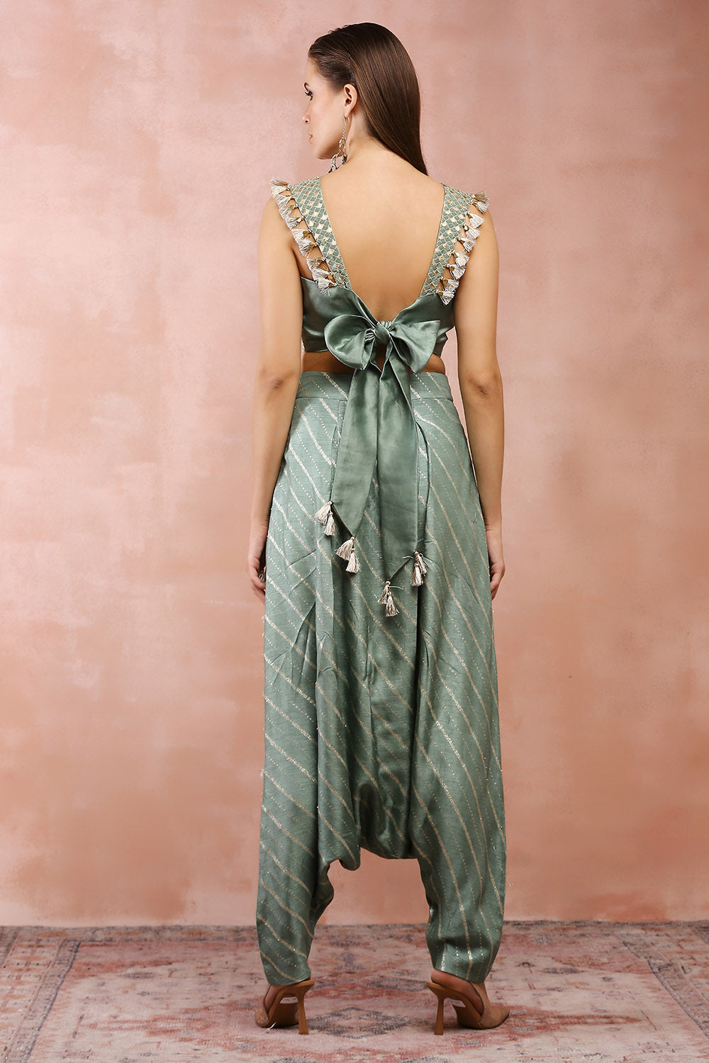 Payal Singhal  Sage Green Corset Top With Low Crotch Pant –  LIVEtheCOLLECTIVE