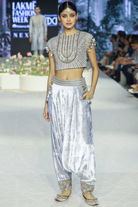 Qirat Grey Embroidered Choli & Pant