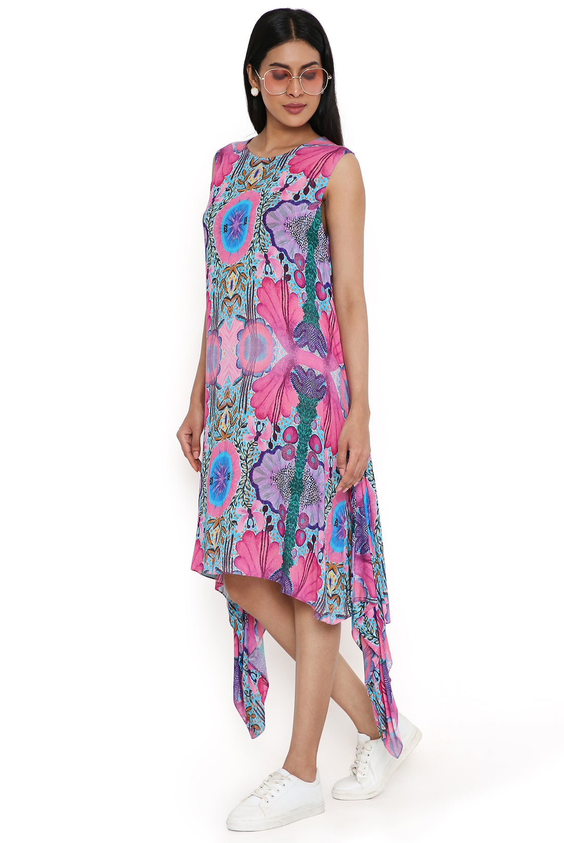 Pink Enchanted Print Side Tale Tunic