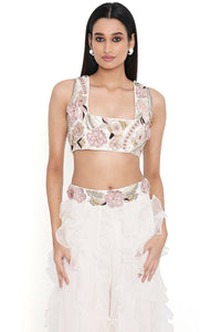 Off White Embroidered Choli With Sharara