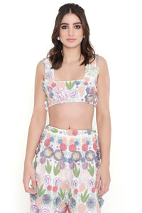 Off White Embroiderd Choli And Sharara