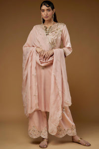 Rose Pink Kurta & Pant With Dupatta