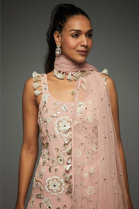 Rose Pink Kurta With Sharara & Dupatta