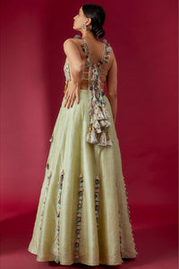 Mint Embroidered Choli & Lehenga