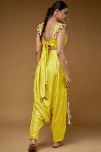 Lime Corset Top With Low-Crotch Pant