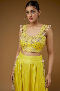 Lime Corset Top With Low-Crotch Pant