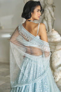 Powder Blue Sequin Lehenga Set