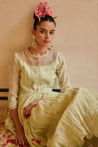Mint Anarkali With Dupatta & Churidar