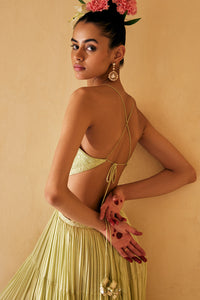 Mint Resham Work Tiered Dress