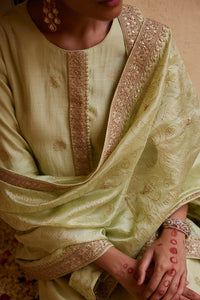 Mint Kurta With Pants & Dupatta