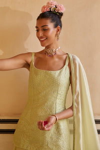 Mint Kurti With Gharara & Dupatta