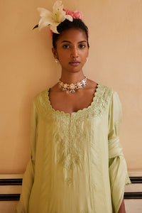 Mint Kurta With Pants & Dupatta