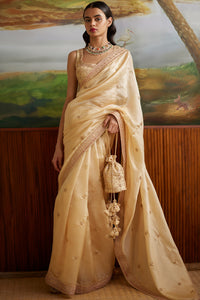 Buttercup Hand Embroidered Saree With Blouse