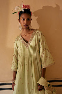 Mint Anarkali With Pants & Dupatta