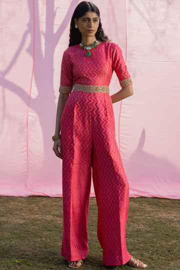 Kasundi Banarasi Silk Jump Suit