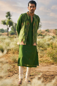 Kacha Aam Kurta Bundi Jacket and Churidar