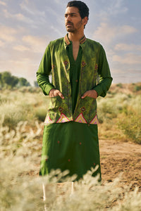 Kacha Aam Kurta Bundi Jacket and Churidar