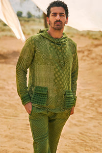 Kacha Aam Bandhani Hoodie With Pants