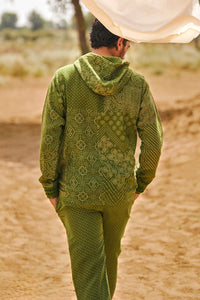 Kacha Aam Bandhani Hoodie With Pants