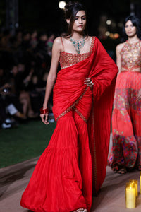 Surkh Laal Gharara Saree Set