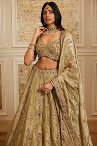 Firdous Gold Lehenga Set