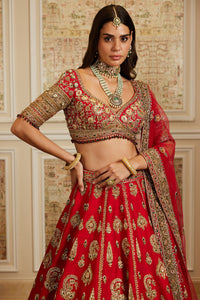 Naima Red Lehenga Set