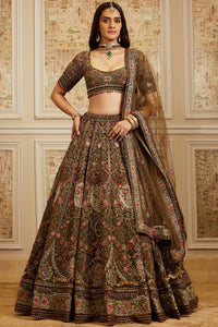 Reehana Olive Green Lehenga Set
