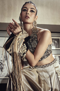 Tara Halter Blouse With Pleated Pants