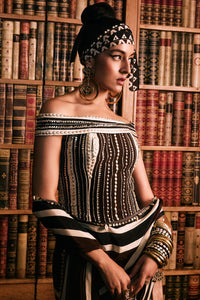 Zarika Stripe Saree Set