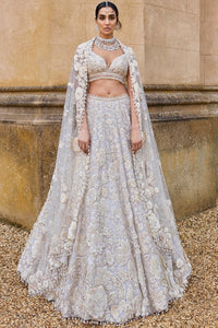 Ivory Three Dimensional Lehenga Set